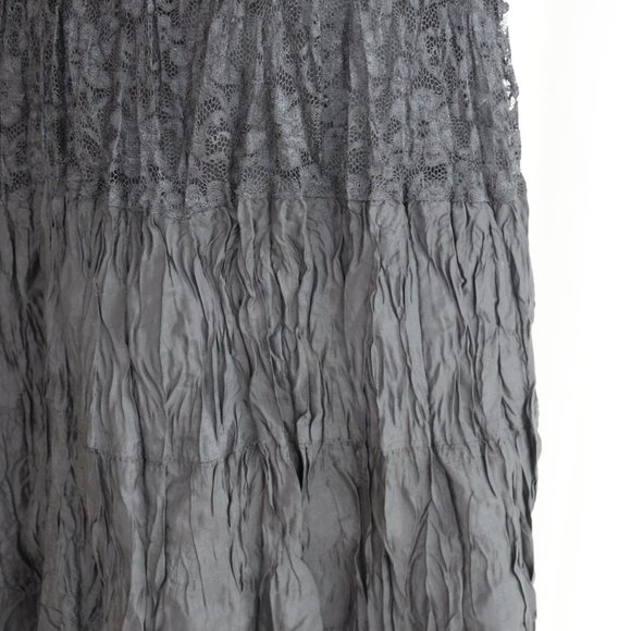 Vintage Tiered Boho Lace Maxi Skirt Size L - Picture 6 of 6